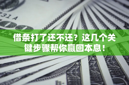 济南借条打了还不还？这几个关键步骤帮你赢回本息！